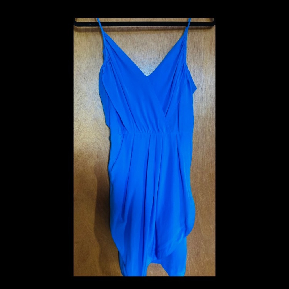 Yumi Kim blue silk party dress- Size Medium - runs small! Golden metal zipper!